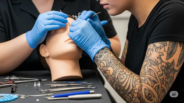 piercing op silicinen hoofd