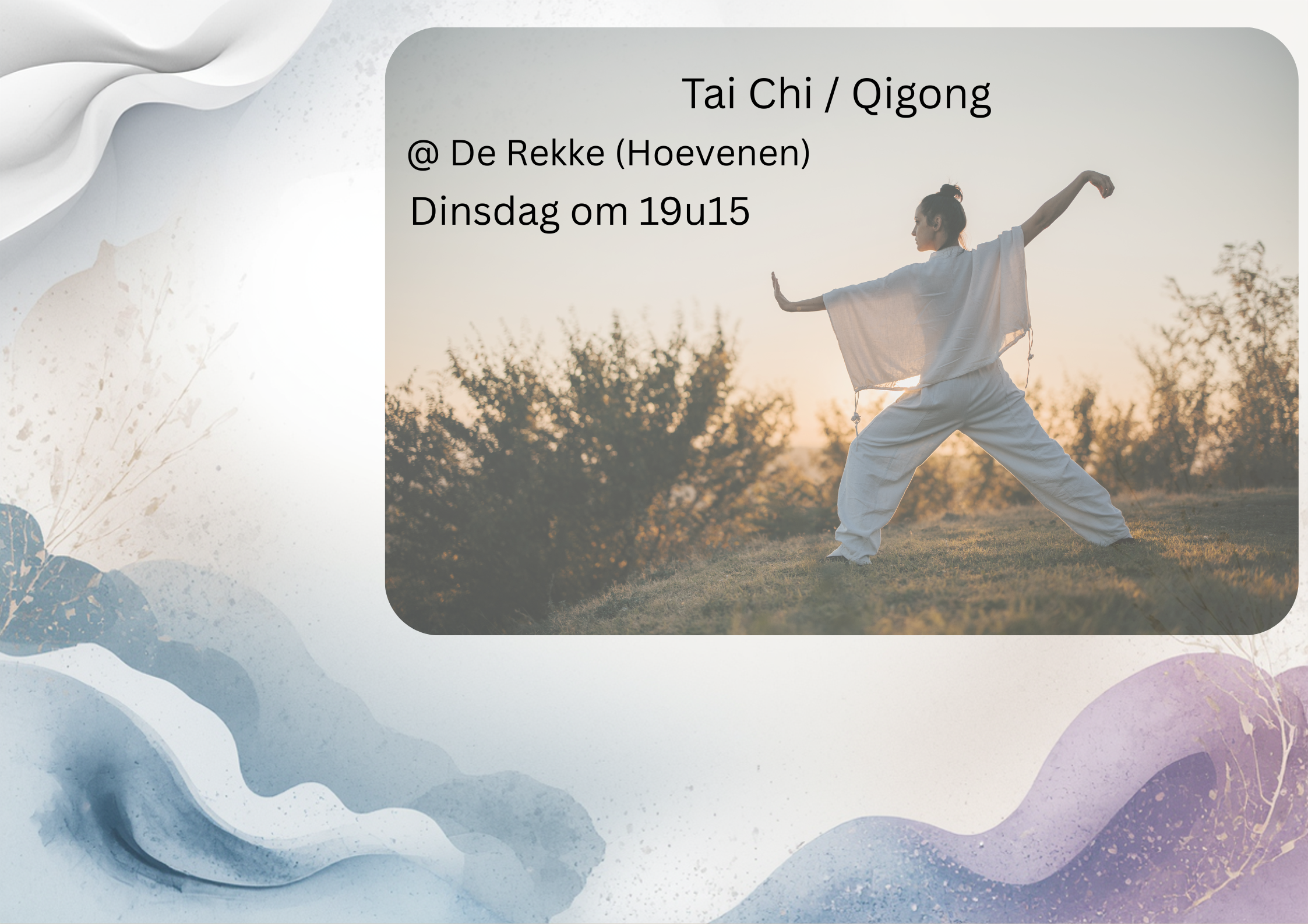 Tai Chi bij zonsondergang