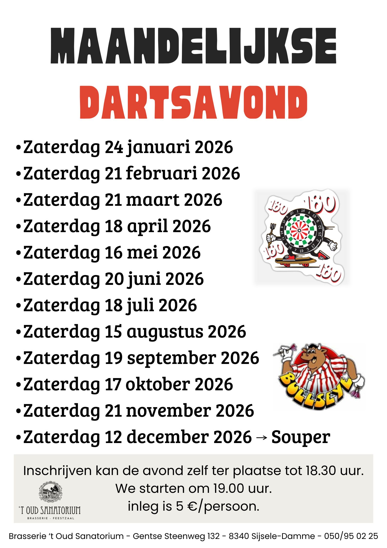 Maandelijkse dartsavond