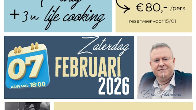 CYCLISTA PARTY + 3u life cooking en optredens