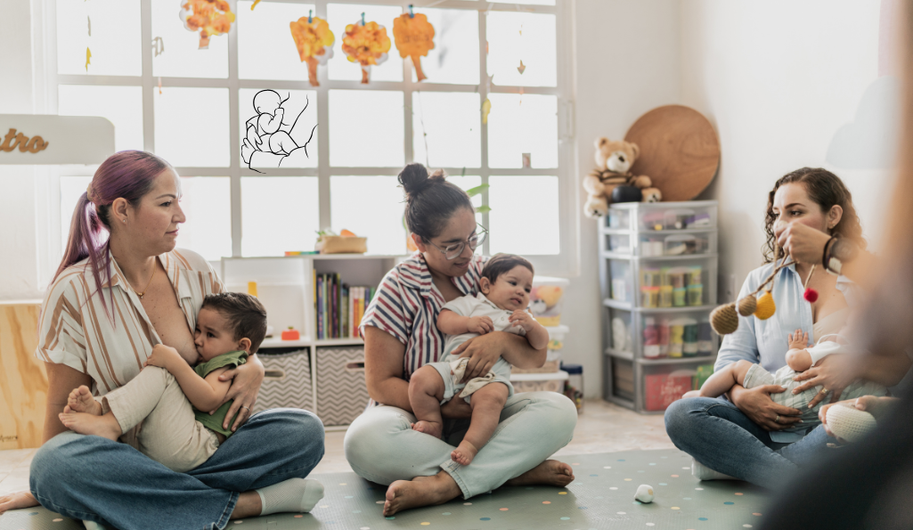 Mama's met kind, borstvoeding