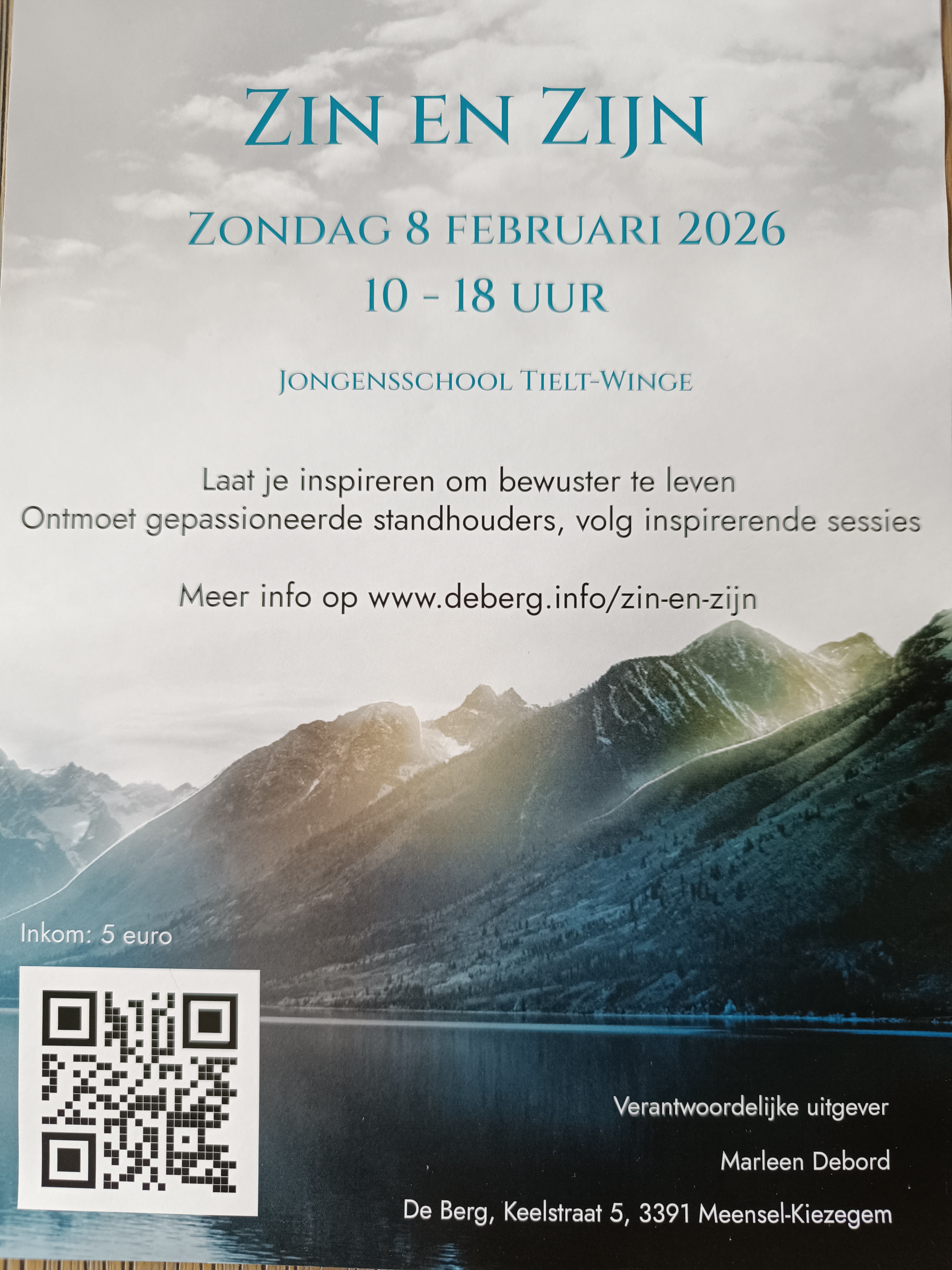 Zin en Zijn: een dag van verbinding en bewust leven. Of je nu op zoek bent naar verdieping, stilte, beweging of gewoon een pauze van de drukte – bij Zin en Zijn vind je ruimte om écht te zijn.