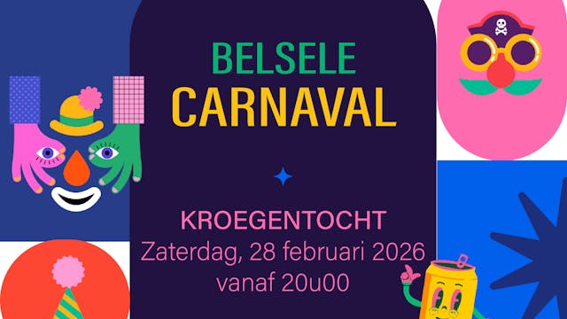 Het is weer bijna zover! Carnaval Belsele en dit voor de 46ste maal! Met als goede gewoonte zaterdag avond kroegentocht en op zondag de carnaval stoet met meer dan 50 wagens.