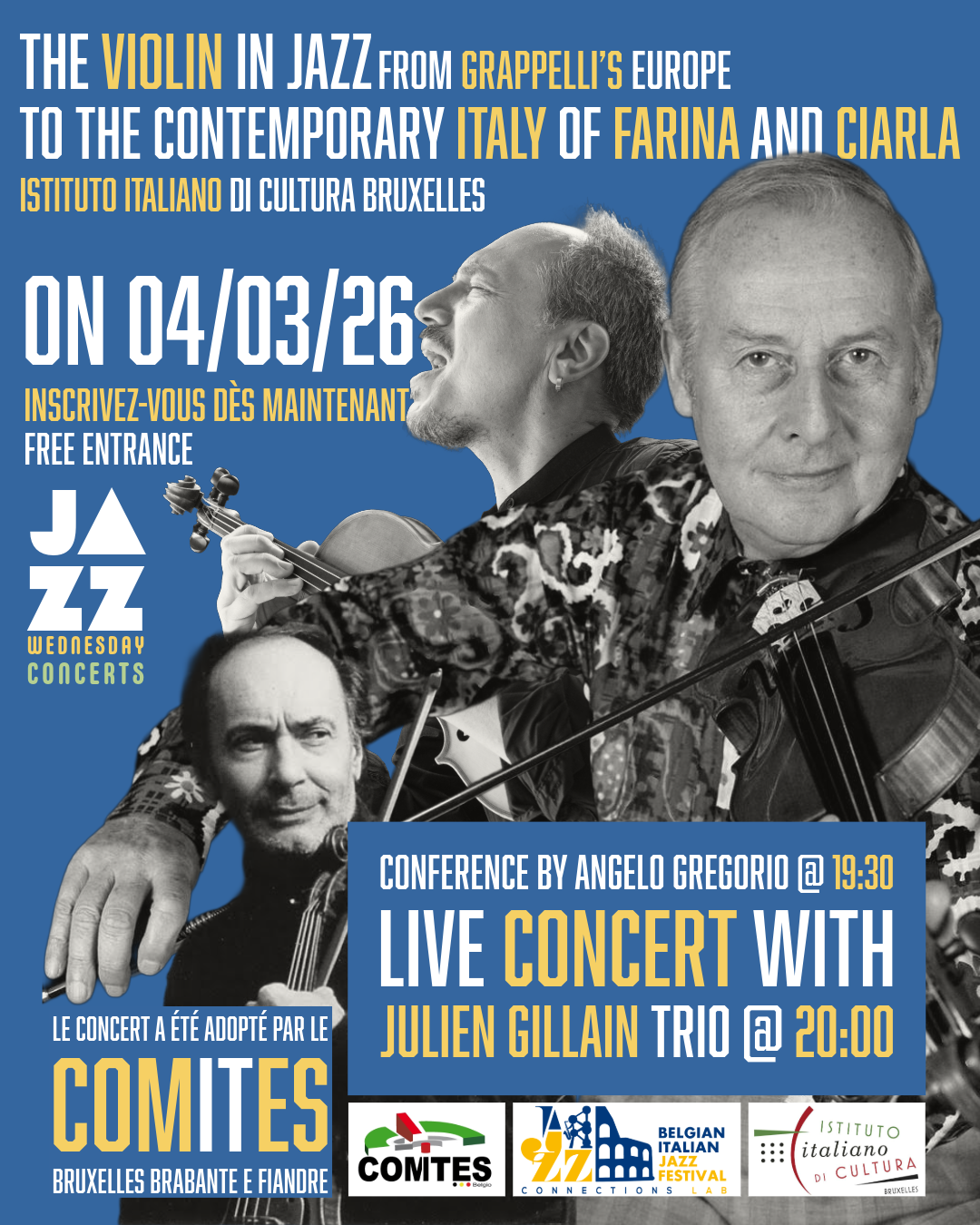 Mercoledì in Jazz 2026 – Il Violino nel Jazz