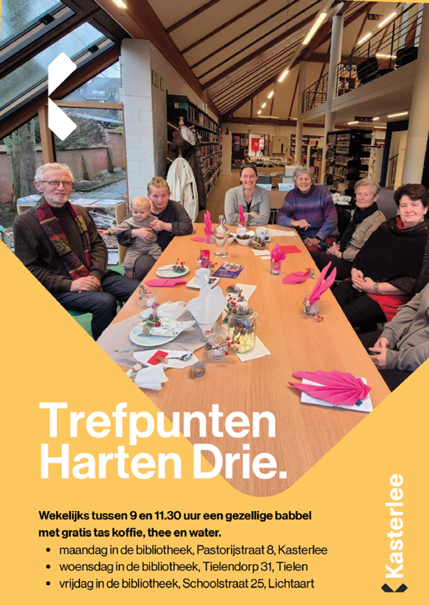 Een gezellige babbel aan tafel en een activiteit / infosessie van Harten Drie