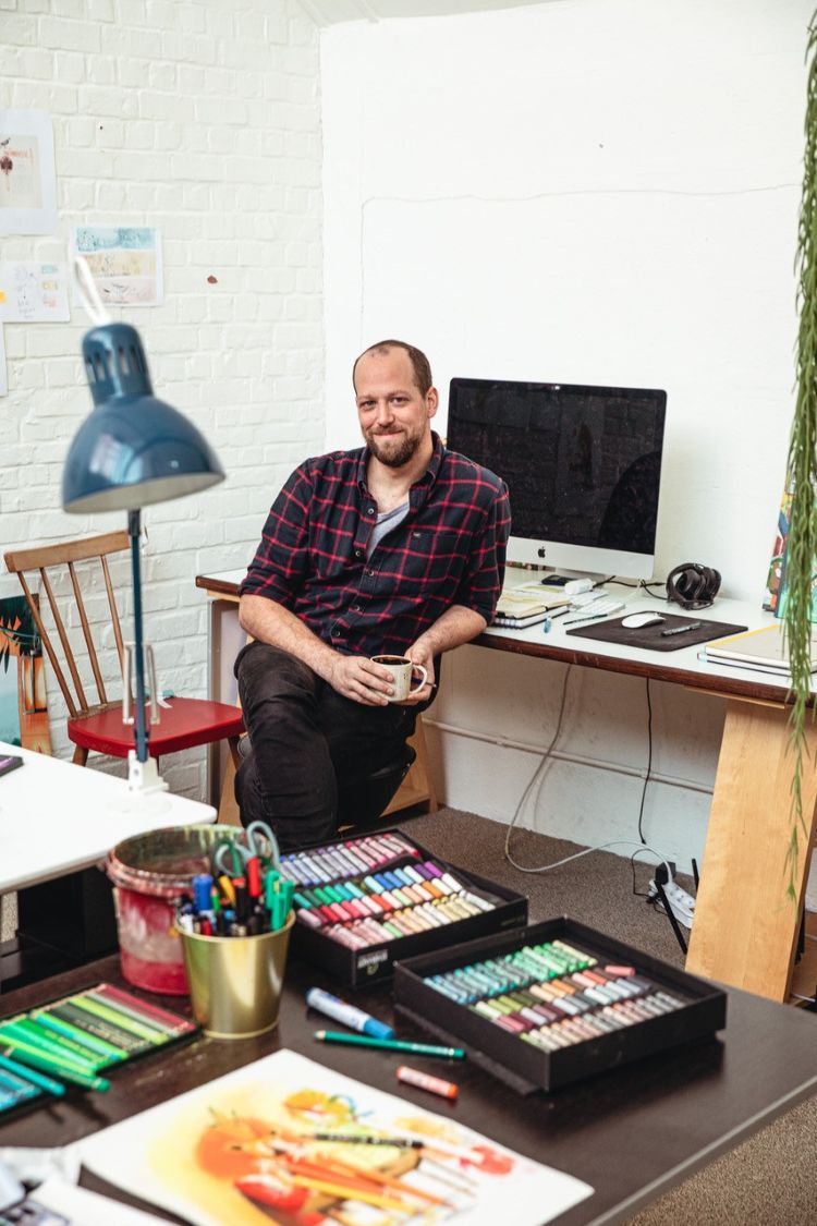 Joris Thys in zijn atelier