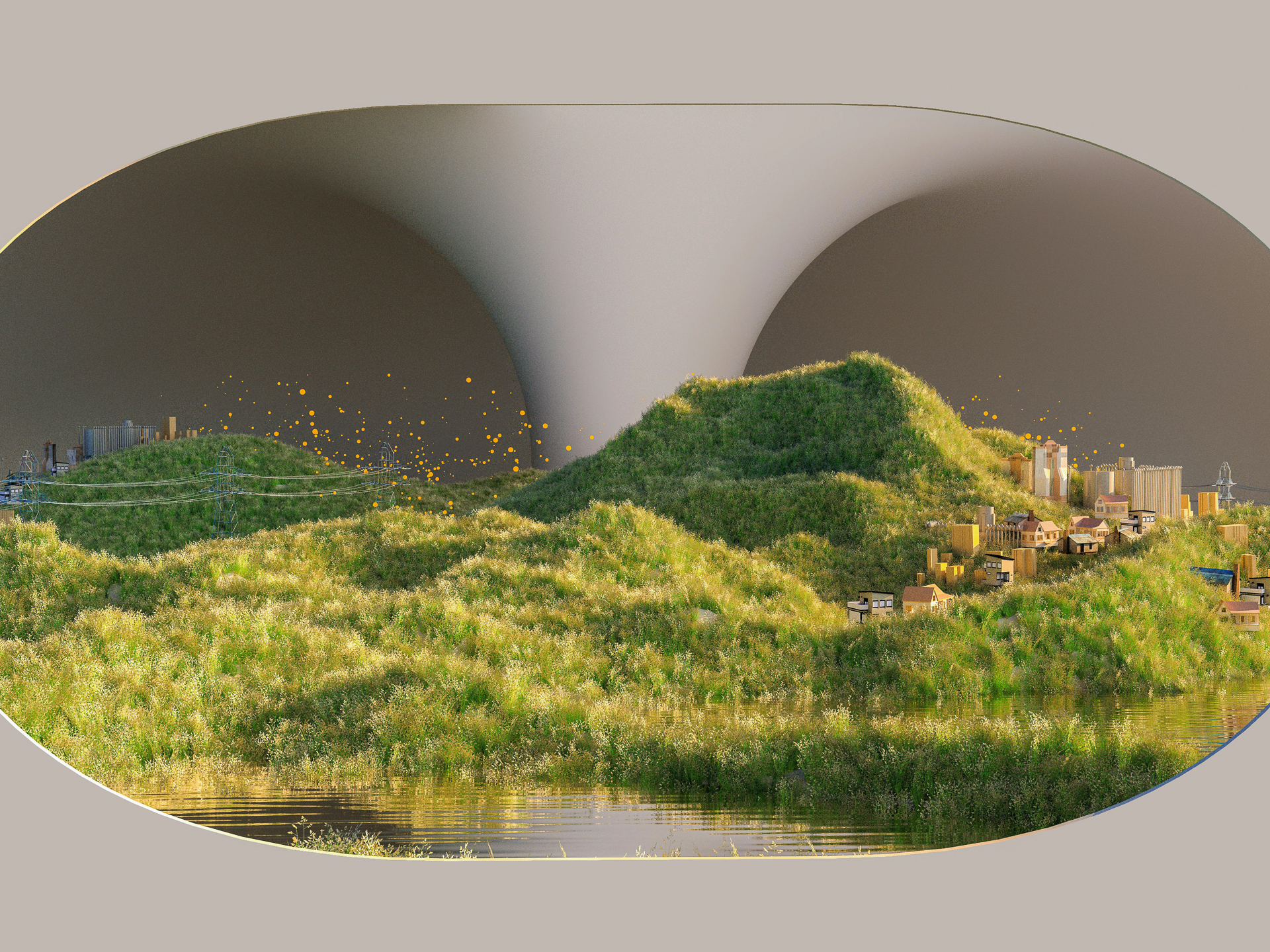 Afbeelding van een landschap gegenereerd door AI