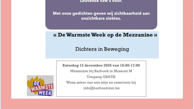 De Dichters in Beweging vlammen mee met hun strafste poëzie over onzichtbare ziektes ter gelegenheid van de Warmste Week 2025
