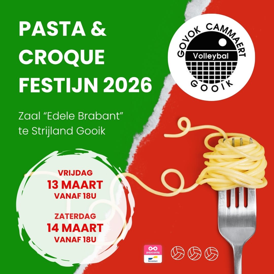 Affiche eetfestijn volleybalclub GOVOK Gooik
