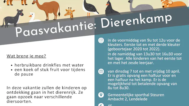 dierenkamp paasvakantie lager