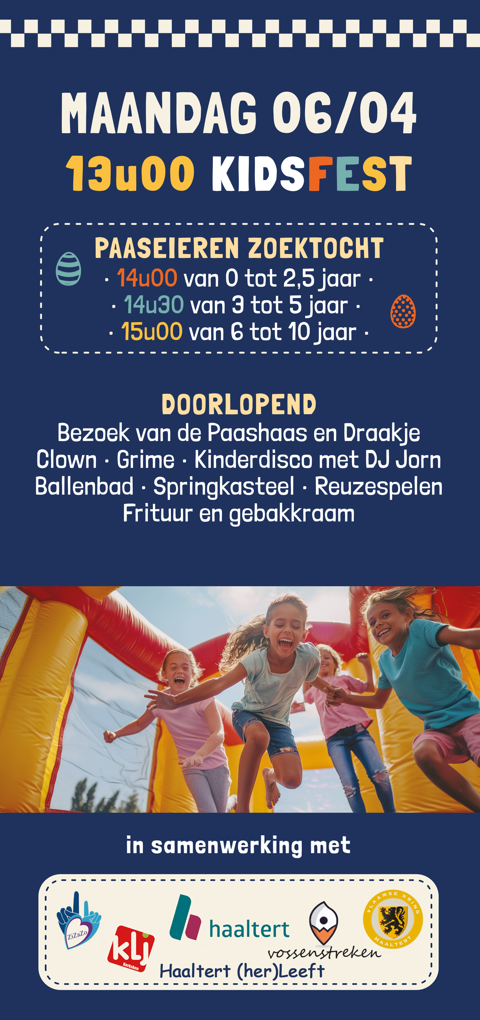 kinderfeest De Warande paaseieren zoektocht spelen 