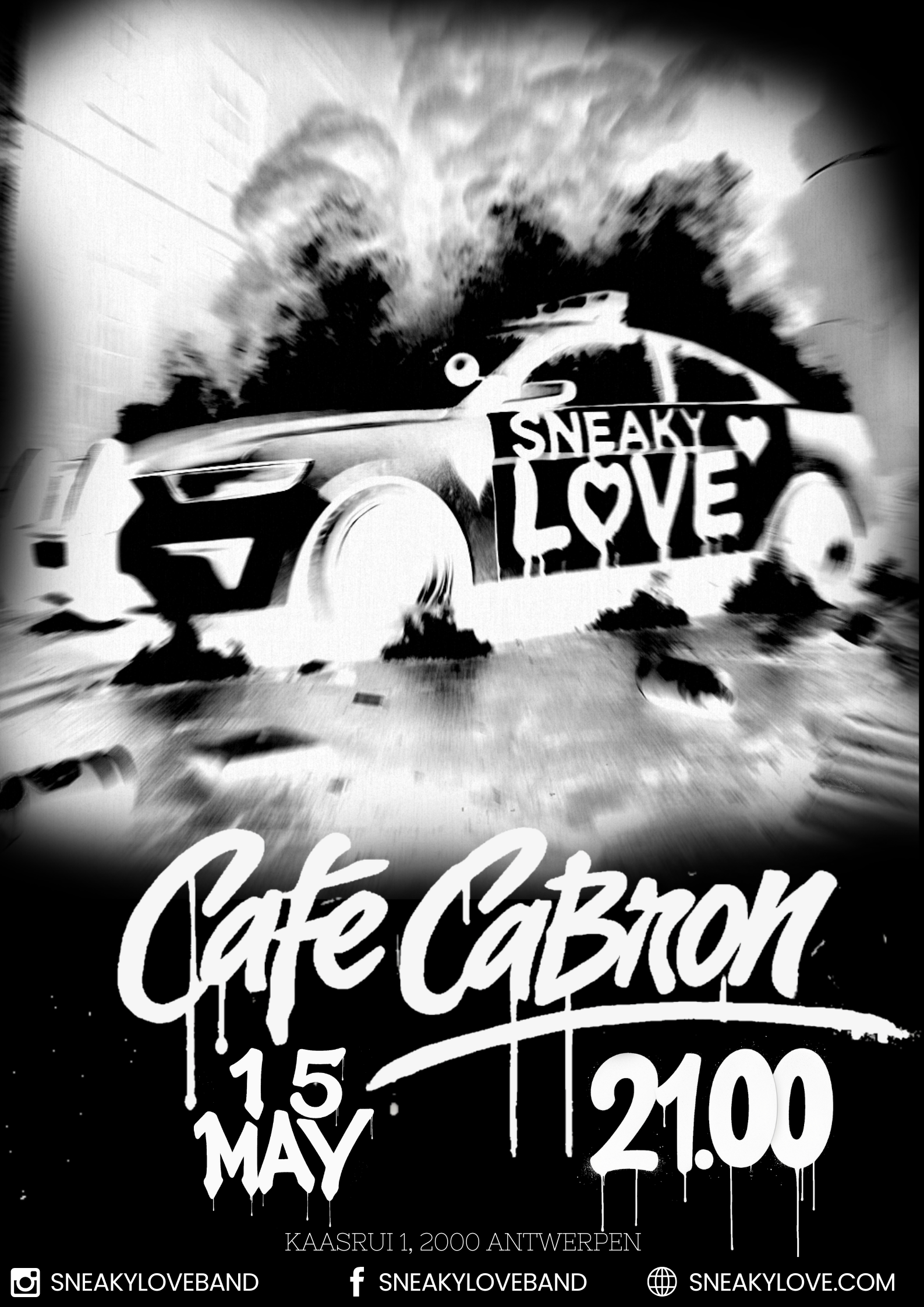 Affiche optreden Sneaky Love in Café Cabron