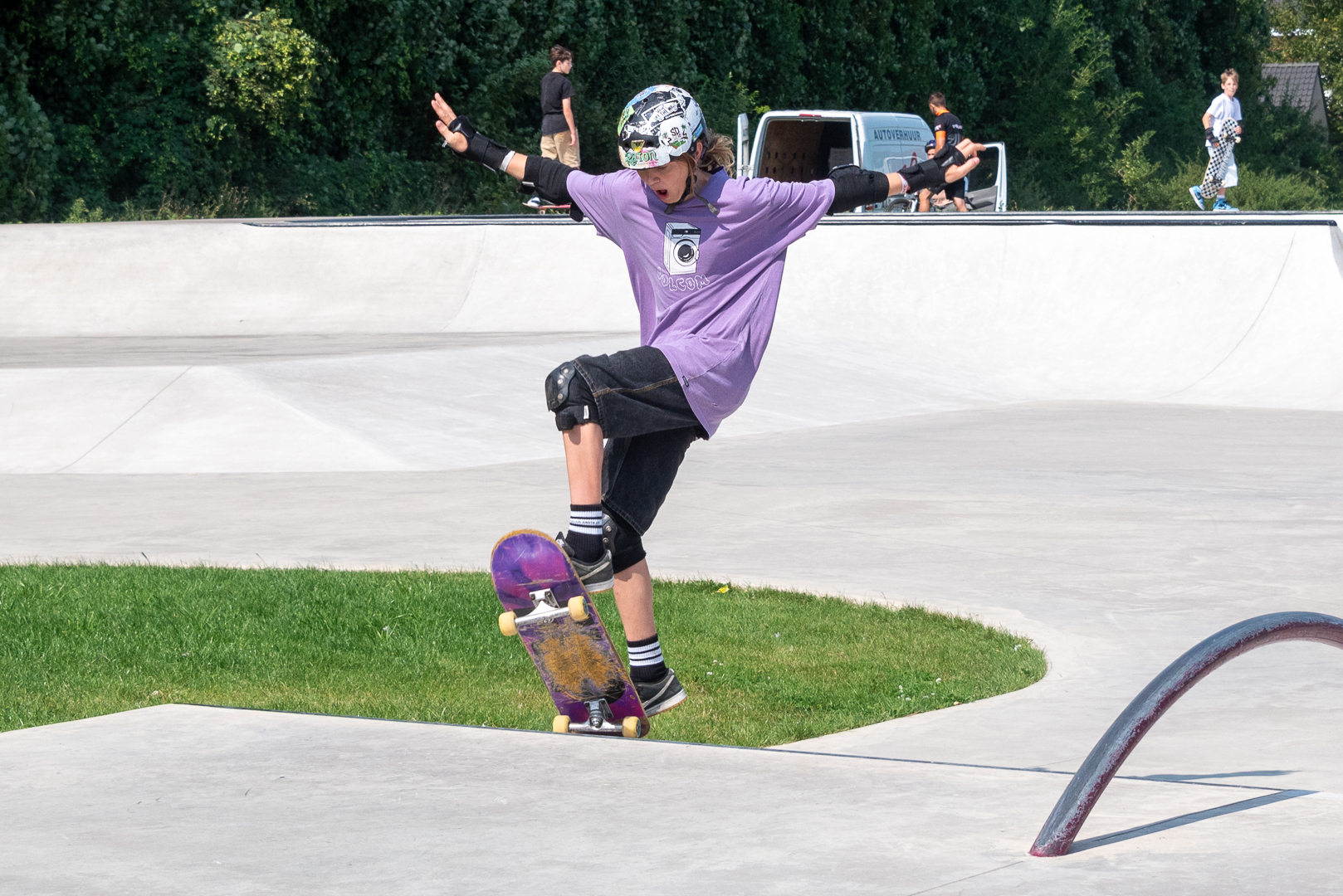 Skater op skatepark