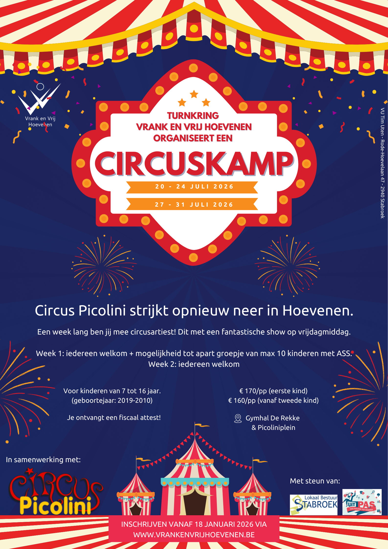 Circuskamp met circus picollini