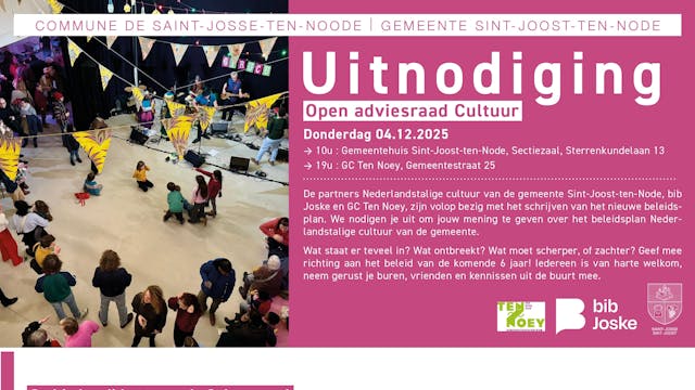 Uitnodiging Open adviesraad Cultuur