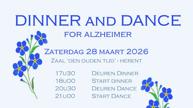 Dit event wil Alzheimer in de kijker zetten en inzetten op verbinding. We willen mensen samenbrengen door te tafelen en te dansen. Dit doen we in samenwerking met lokale partners.