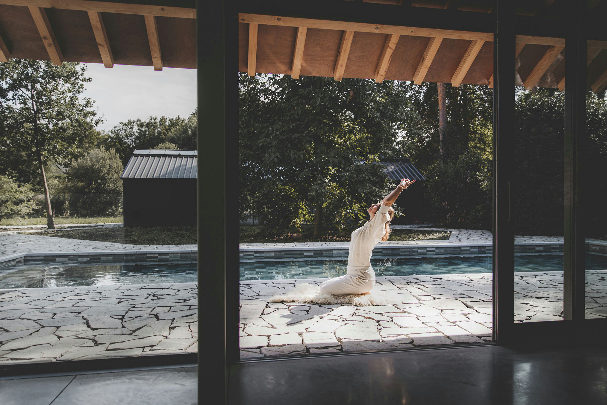 Zicht vanuit de retreat zaal