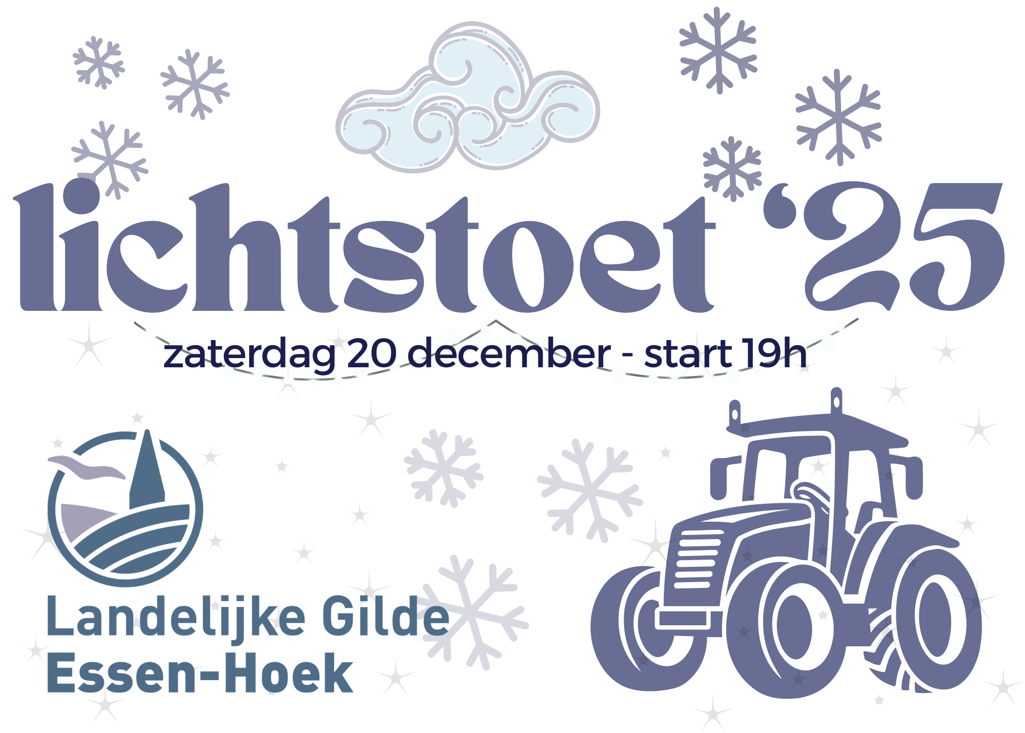 3e Kerstlichtstoet voor landbouwvoertuigen