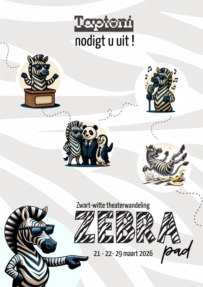 affiche theaterwandeling Zebra-pad