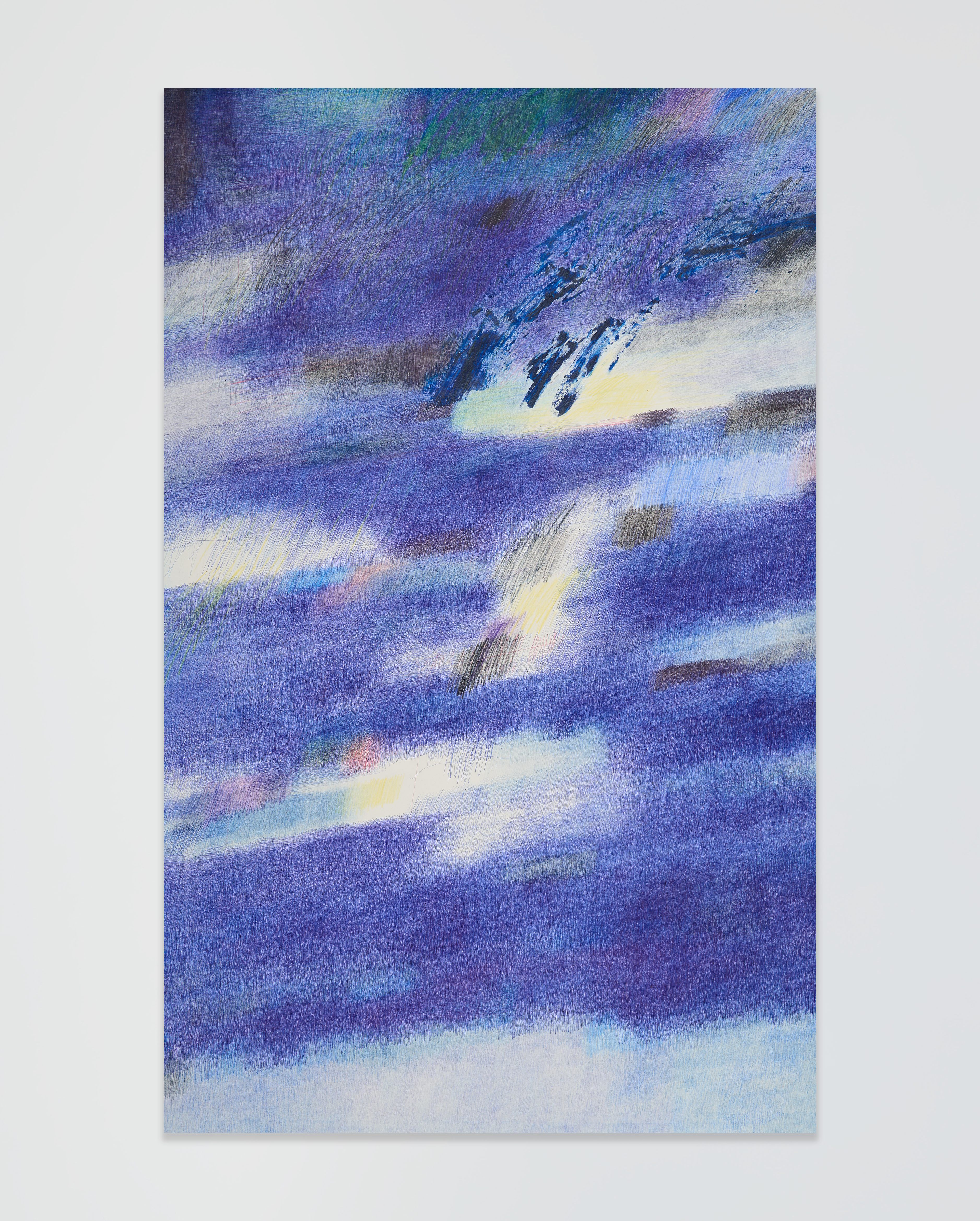 Untitled (Senza titolo), 2019 Ballpoint pen, colored pencil, and oil sticks on canvas