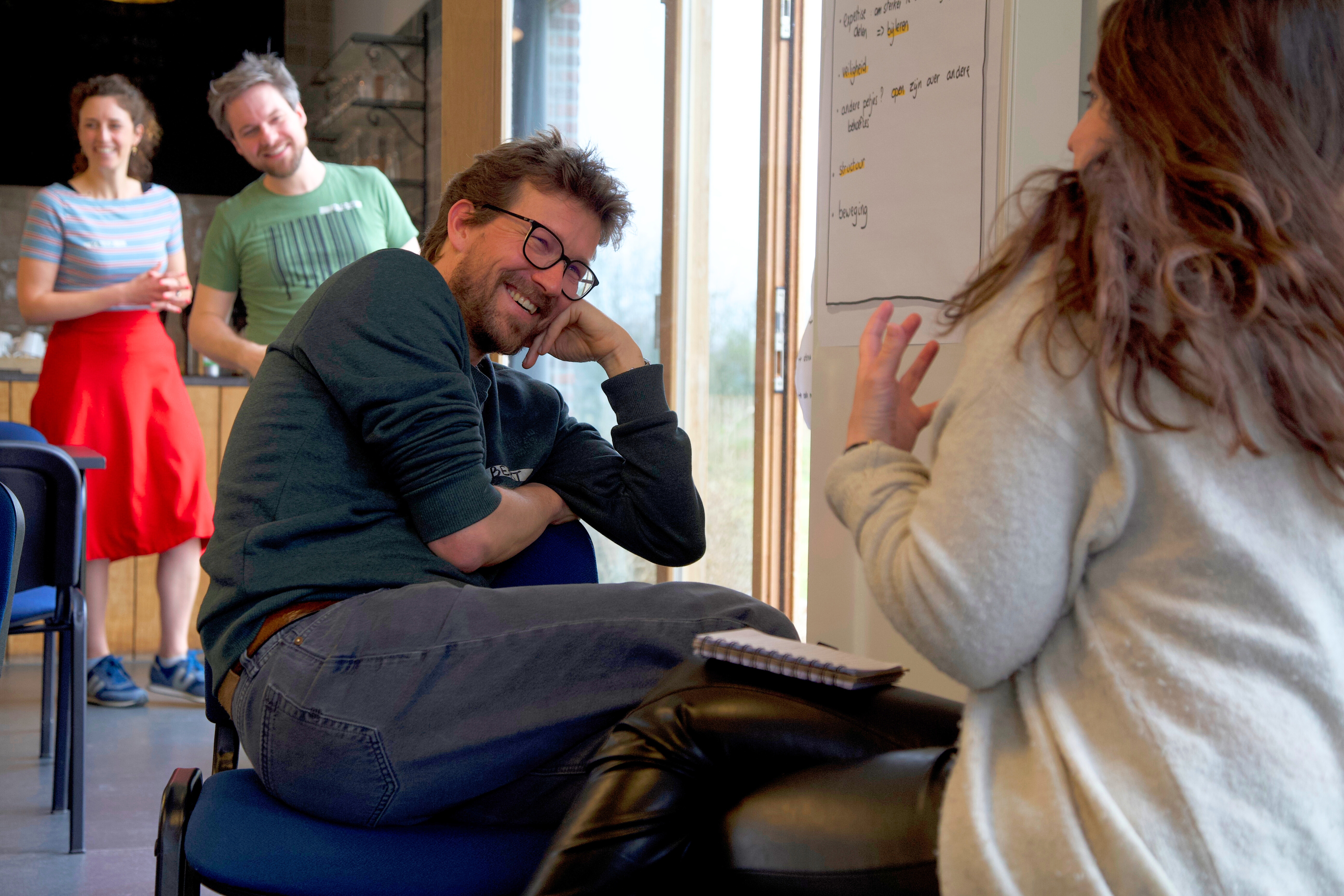 Fijne oefeningen en gesprekken tijdens de opleiding