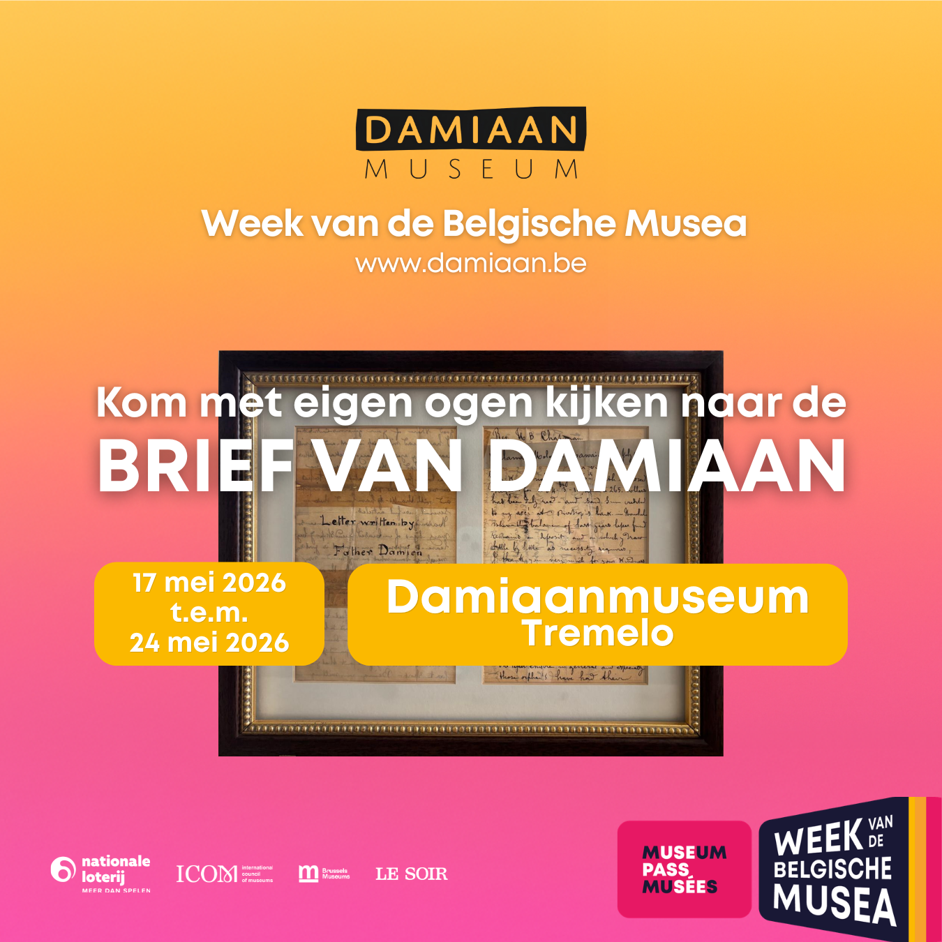 Tijdelijke expo Damiaanbrief