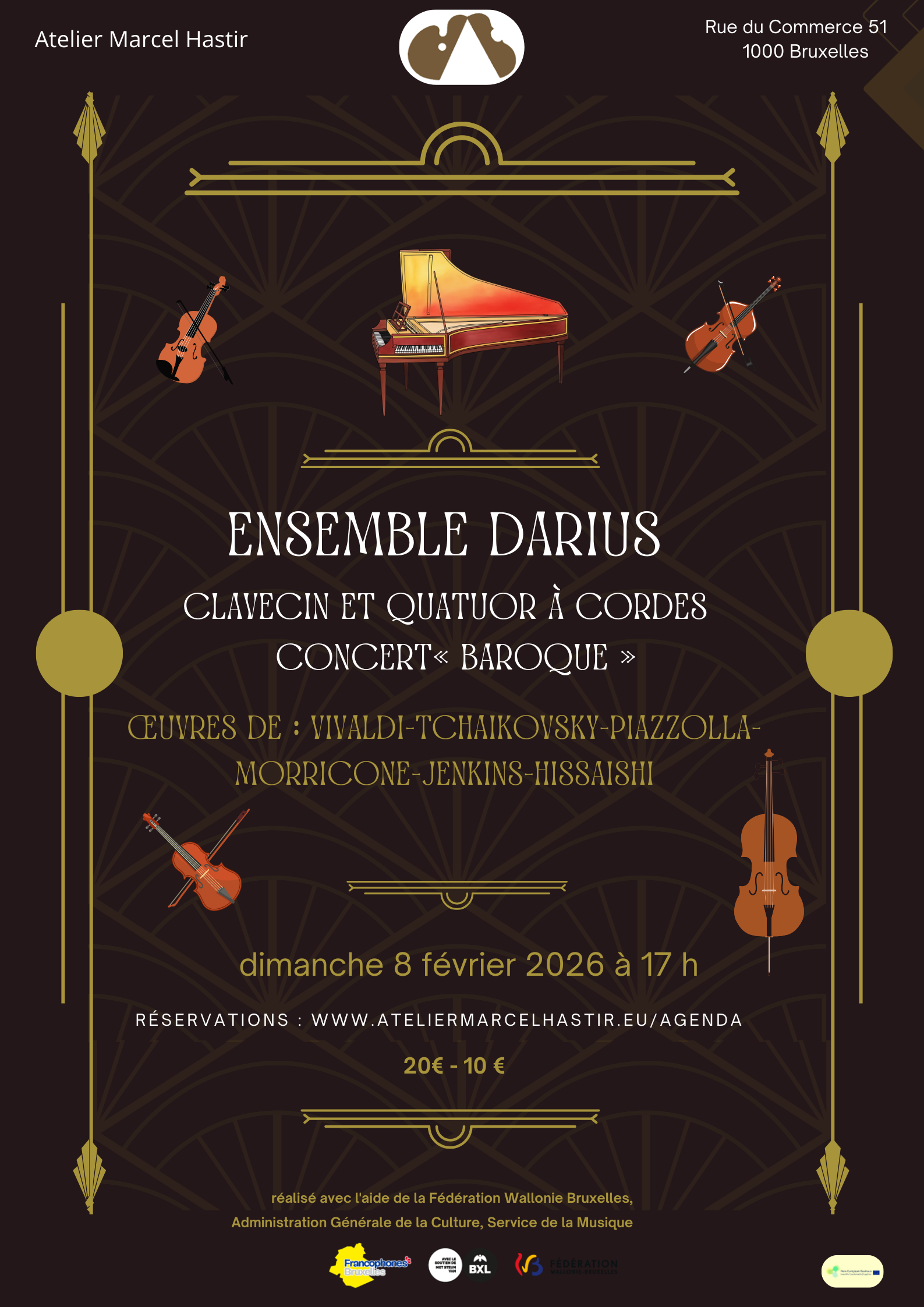 Ensemble Darius: klavecimbel en strijkkwartet – barokconcert