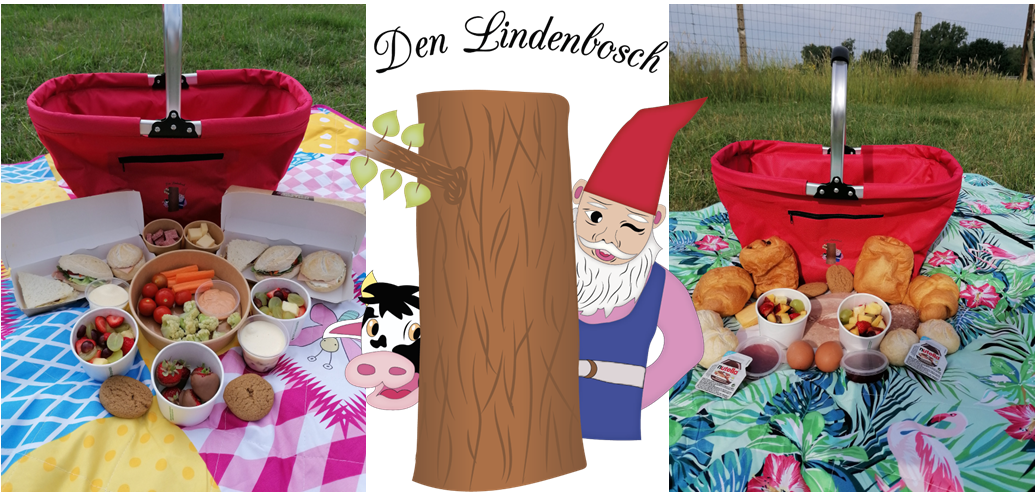 Bestel een picknickmand boordevol Limburgse lekkernijen en geniet ervan op de speel- en picknickweide van Den Lindenbosch te Lindestraat 93, 3570 Alken.