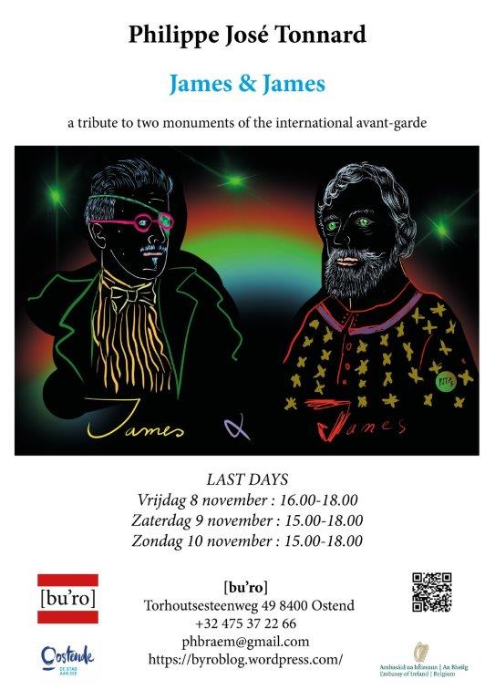 Hommage aan James Joyce en James Ensor, monumenten van de avant-garde