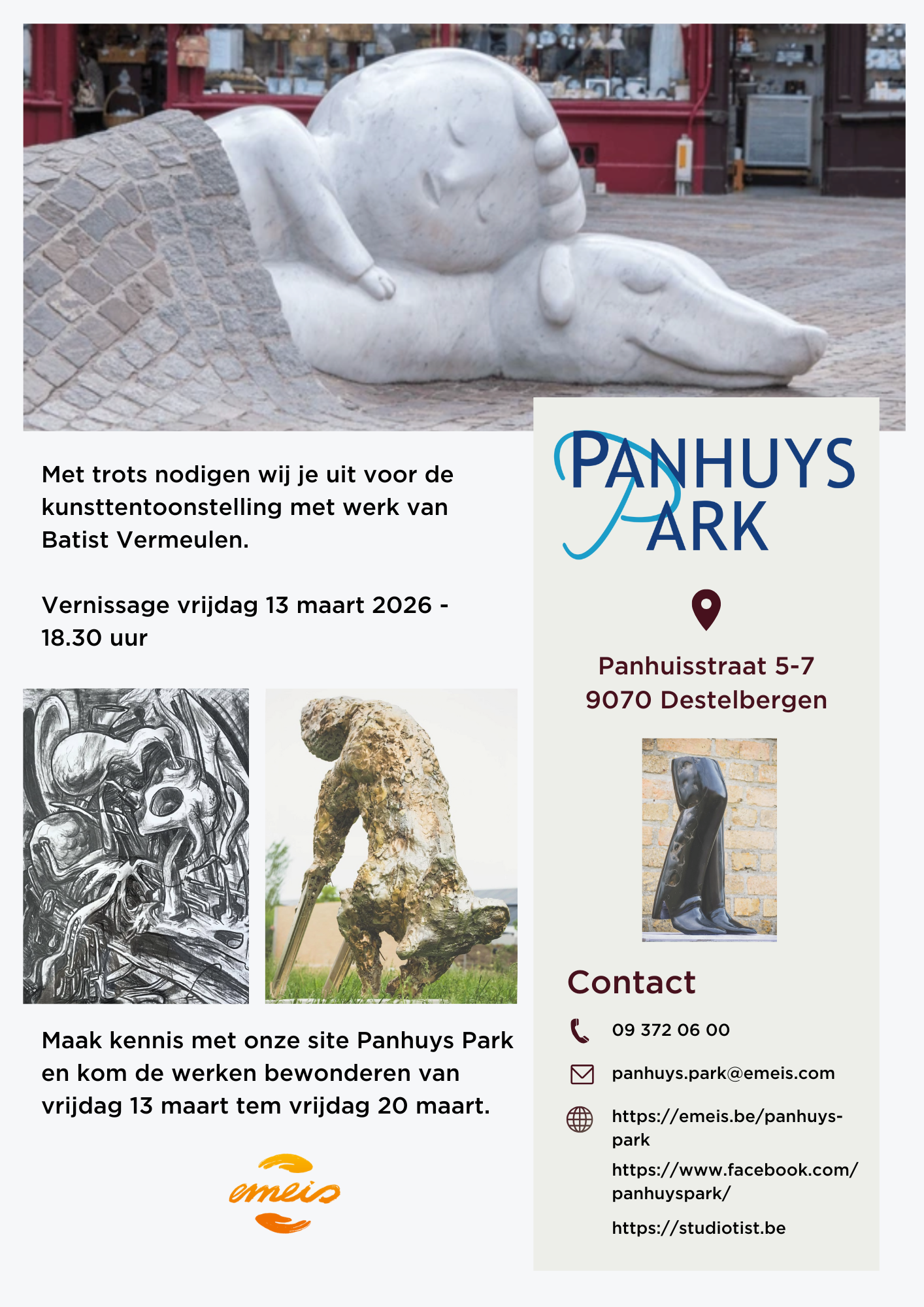 Kunsttentoonstelling Batist Vermeulen in Panhuys Park