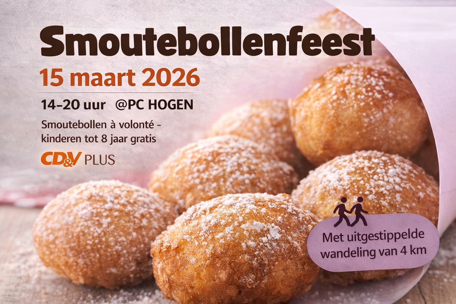Smoutebollen a volonté, landelijke wandeling en afhaal 