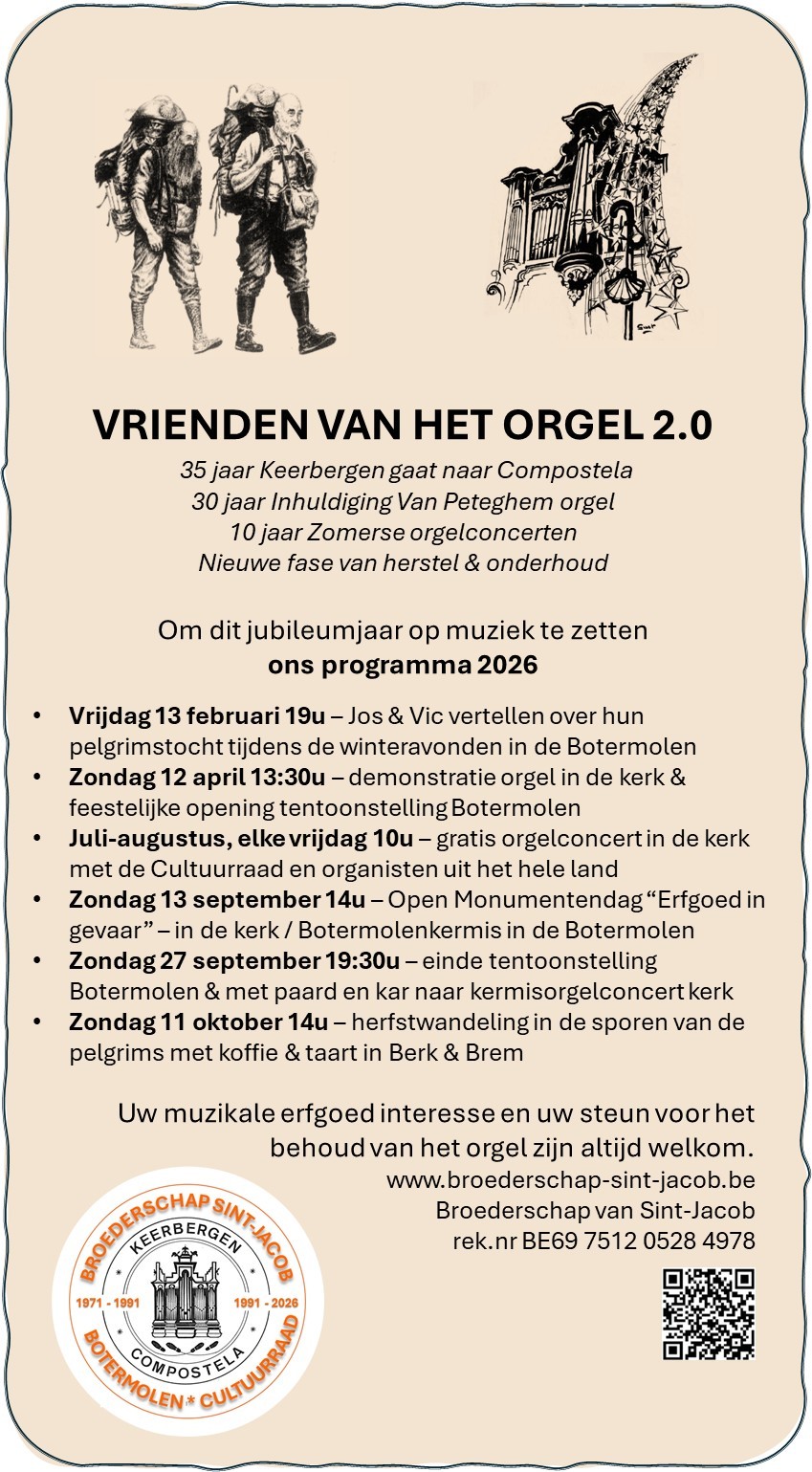 Jubileumjaar 2026 Pelgrimstocht & Van Peteghem orgel