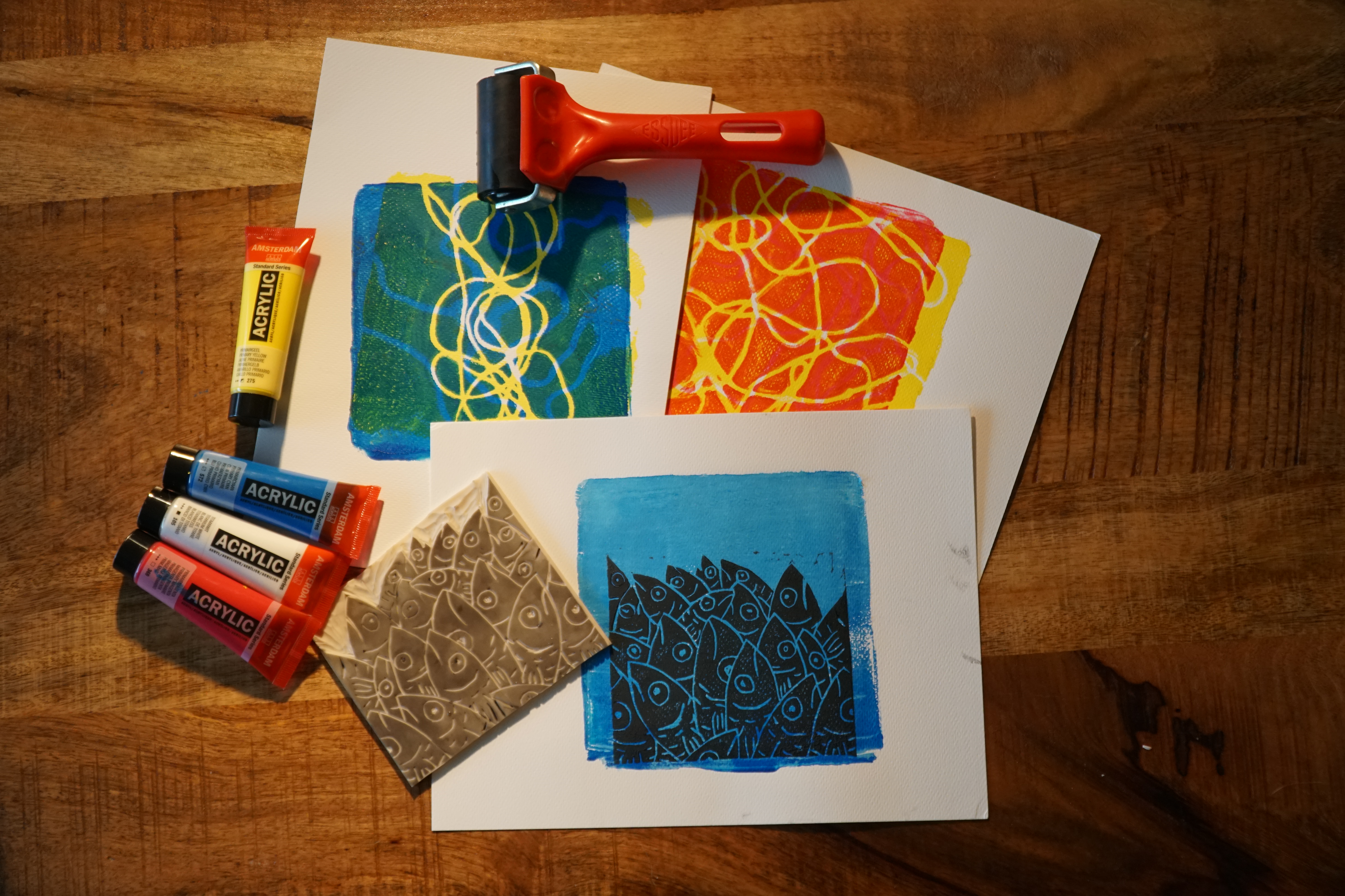 Linosnede en Gelli Plate