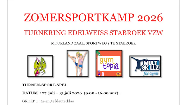 Zomersportkamp Turnen-Sport-Spel 2026