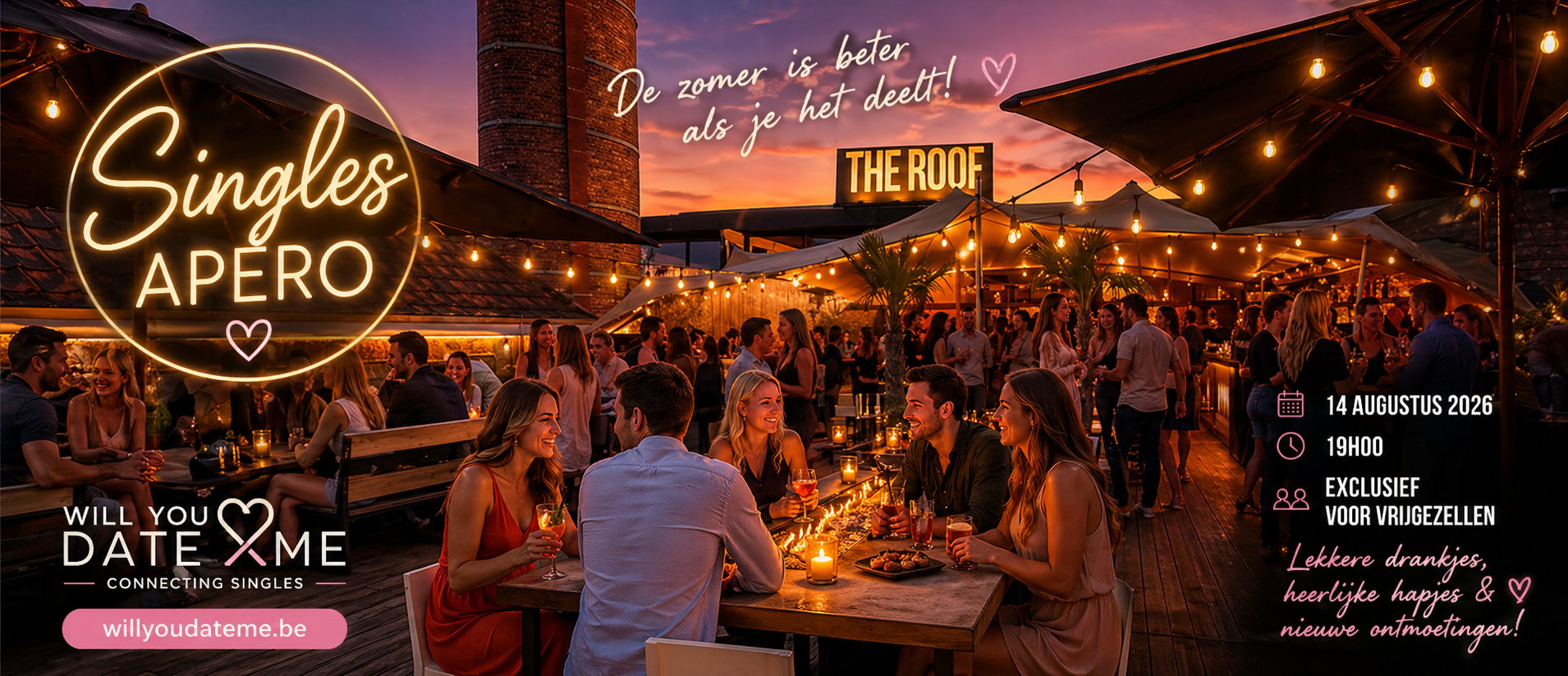 Singles Apéro in Kortrijk op 14 augustus 2026