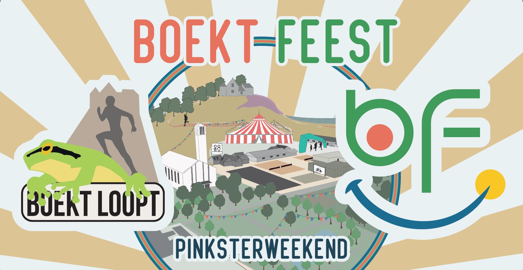 banner boekt feest en boekt loopt