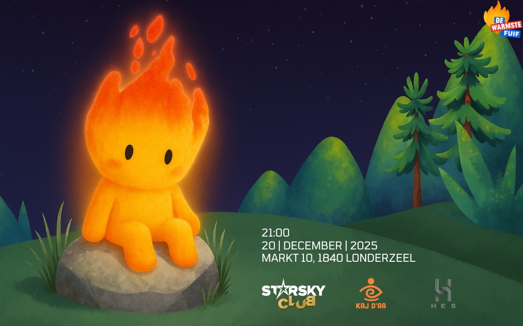 Het mannetje van de warmste week zit op een steen met hiernaast de informatie waar dat het event door gaat