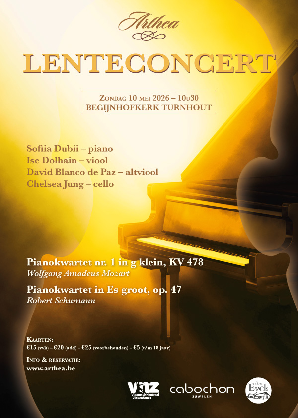 Arthea brengt op 10 mei om 10u30 een Lenteconcert in de Begijnhofkerk in Turnhout. Een sfeervolle gelegenheid met aandacht voor klank en samenspel, in een bijzondere historische setting.