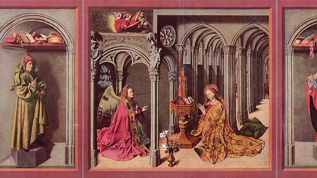 Barthélemy d'Eyck. De Boodschap aan Maria (reconstructie)