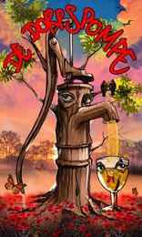 De Prachtige muurschilderij van  De Dorpspomp