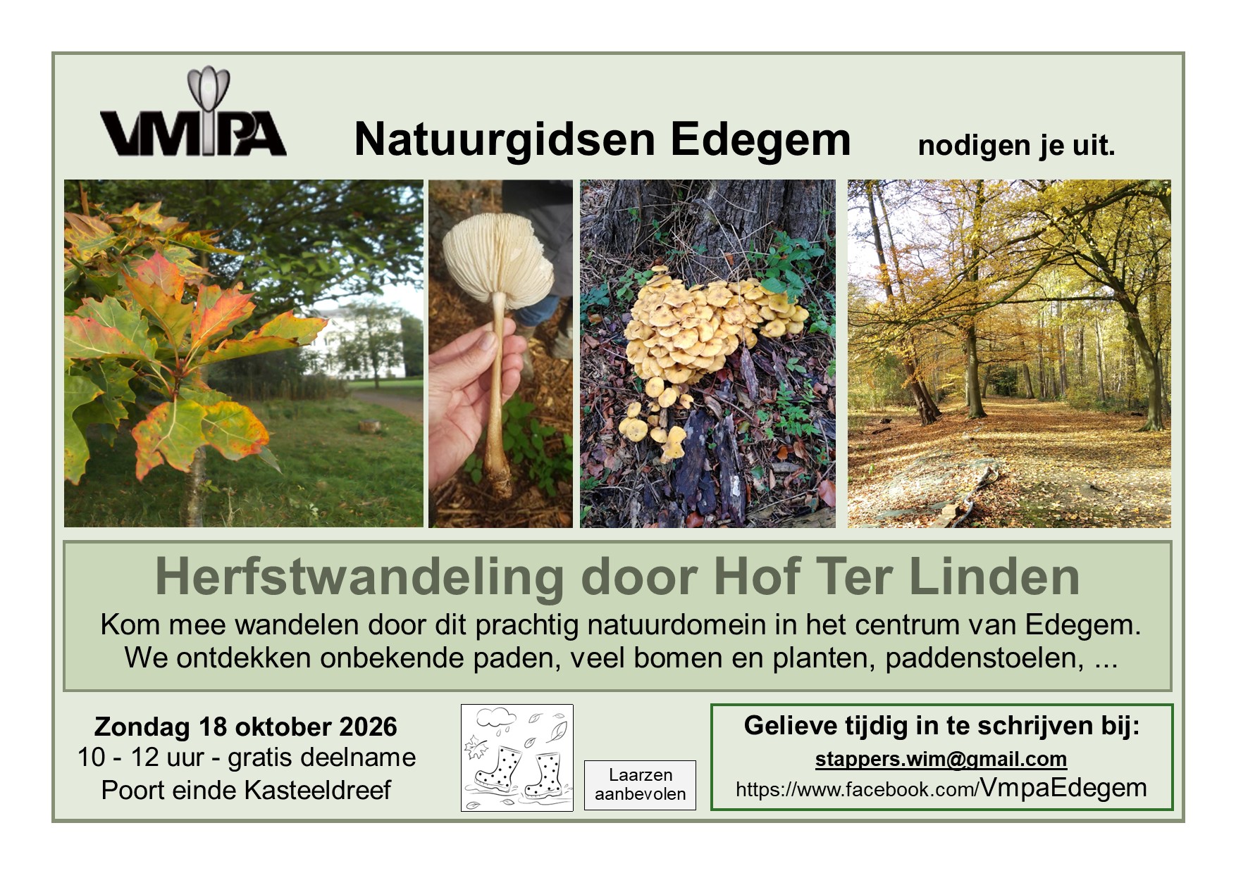 Uitnodigung - HERFSTwandeling door HOF TER LINDEN - 18 oktober 2026