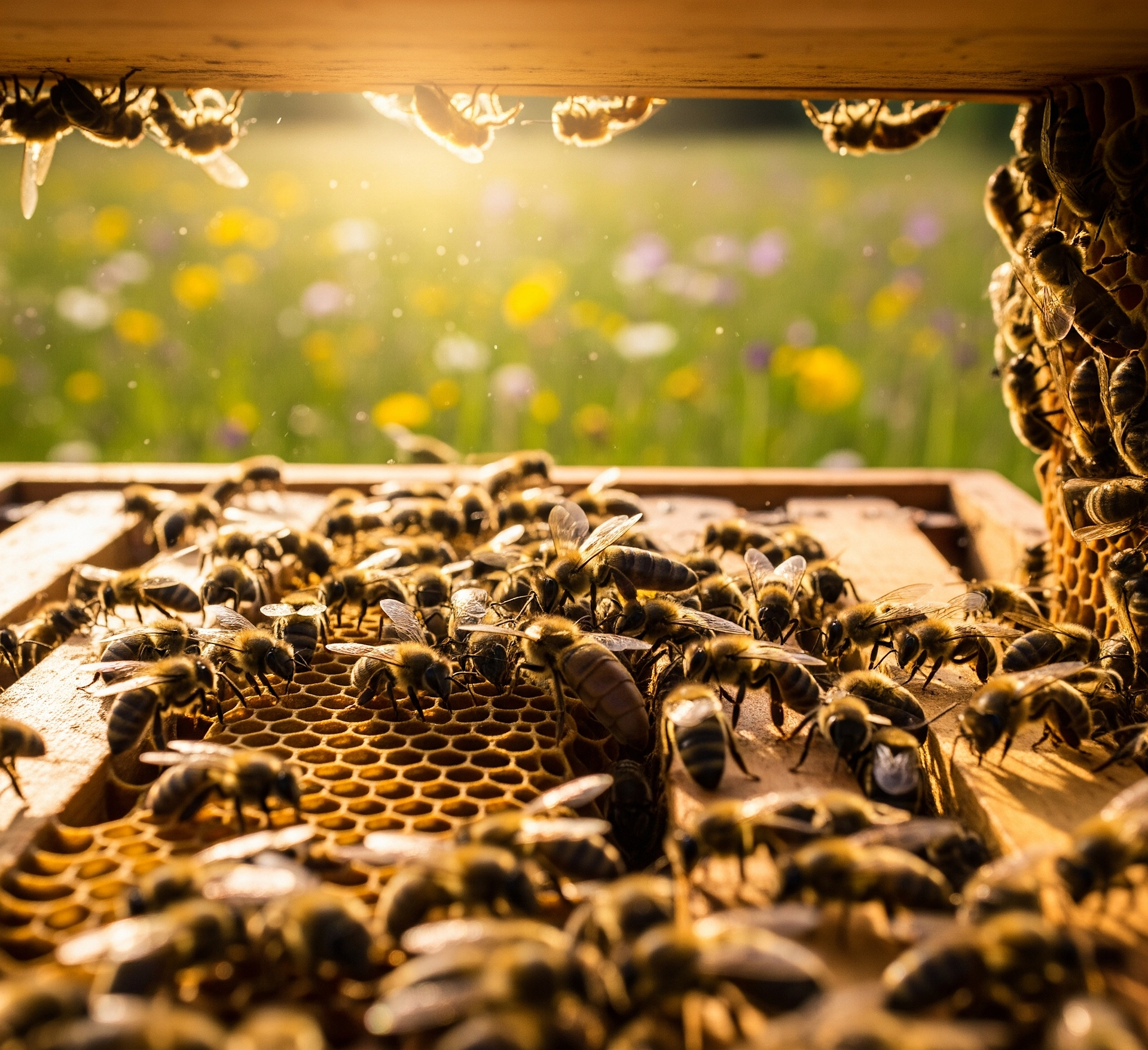 Inkijk in een bijenvolk