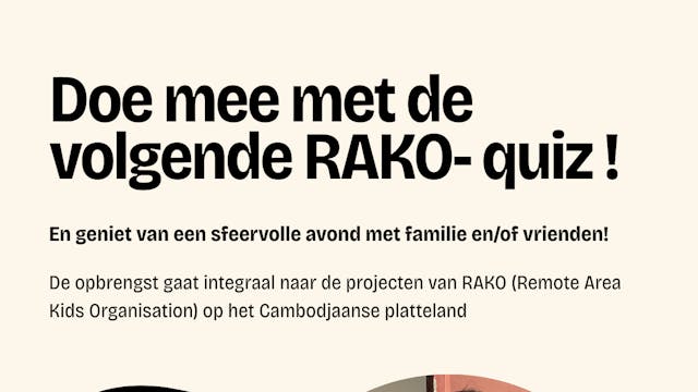 Allround QUIZ ten voordele van de RAKO-projecten in Cambodja