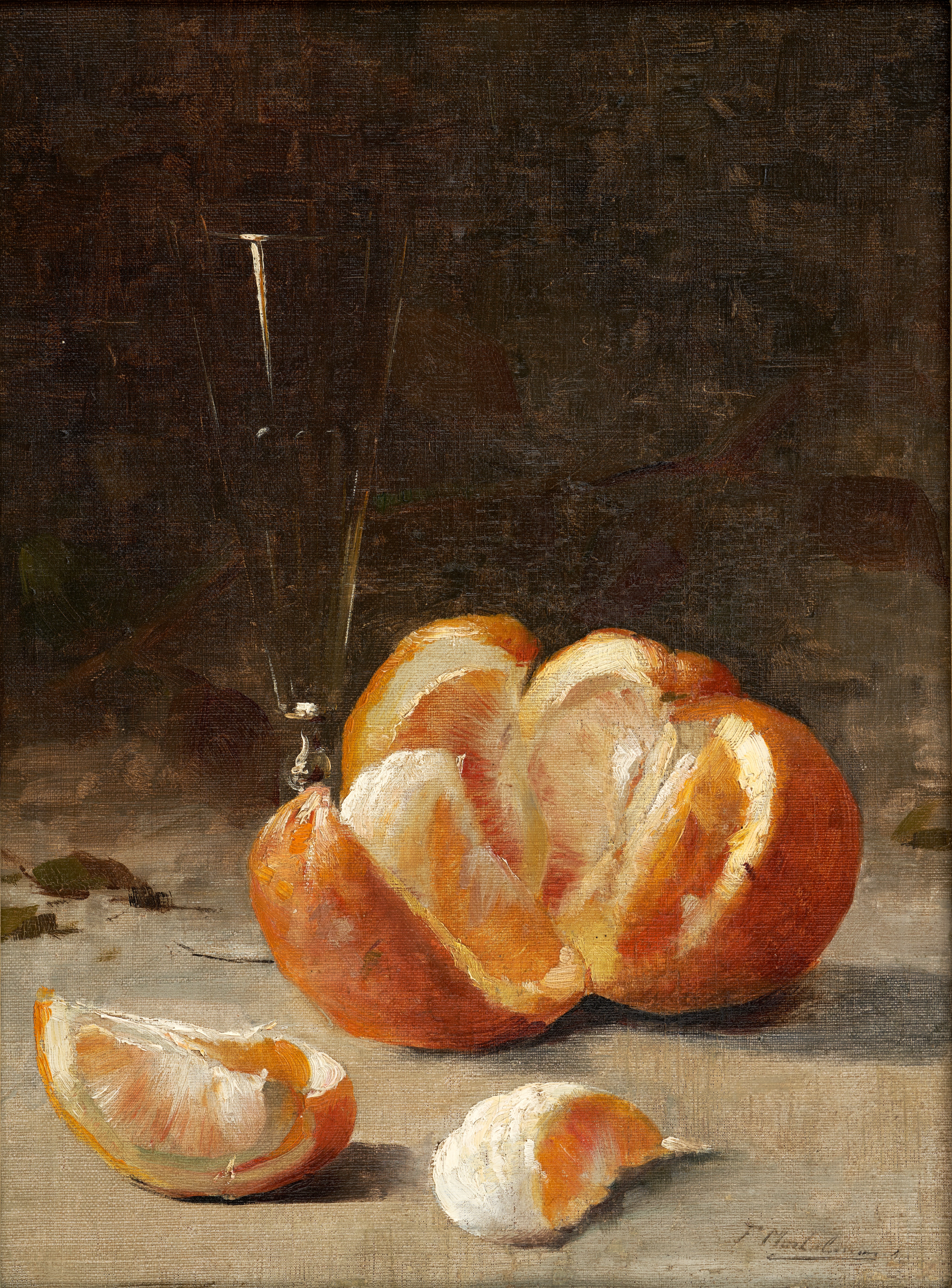 Mortelmans - opengebroken sinaasappel - olieverf