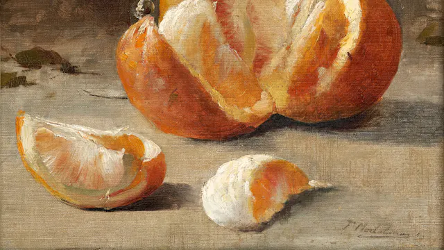 Mortelmans - opengebroken sinaasappel - olieverf