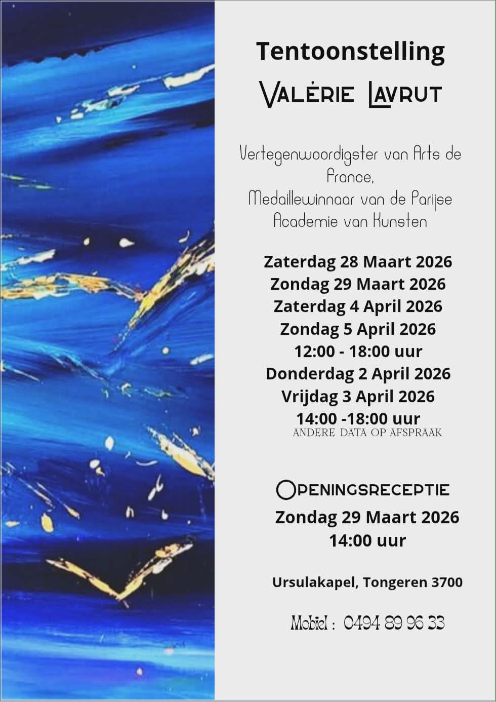 Tentoonstelling Valérie Lavrut Sint-Ursulakapel 