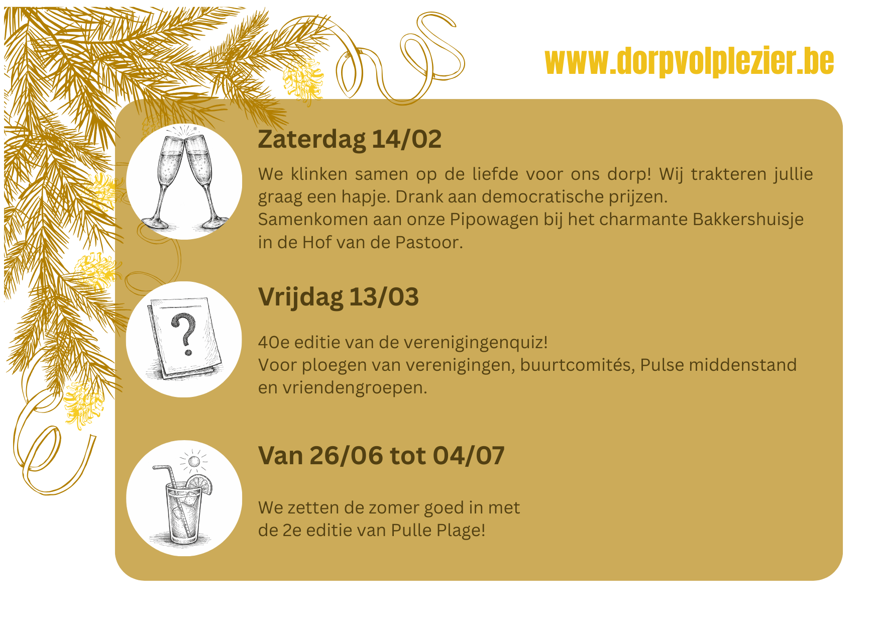 Wenskaart 2026 vol plezier