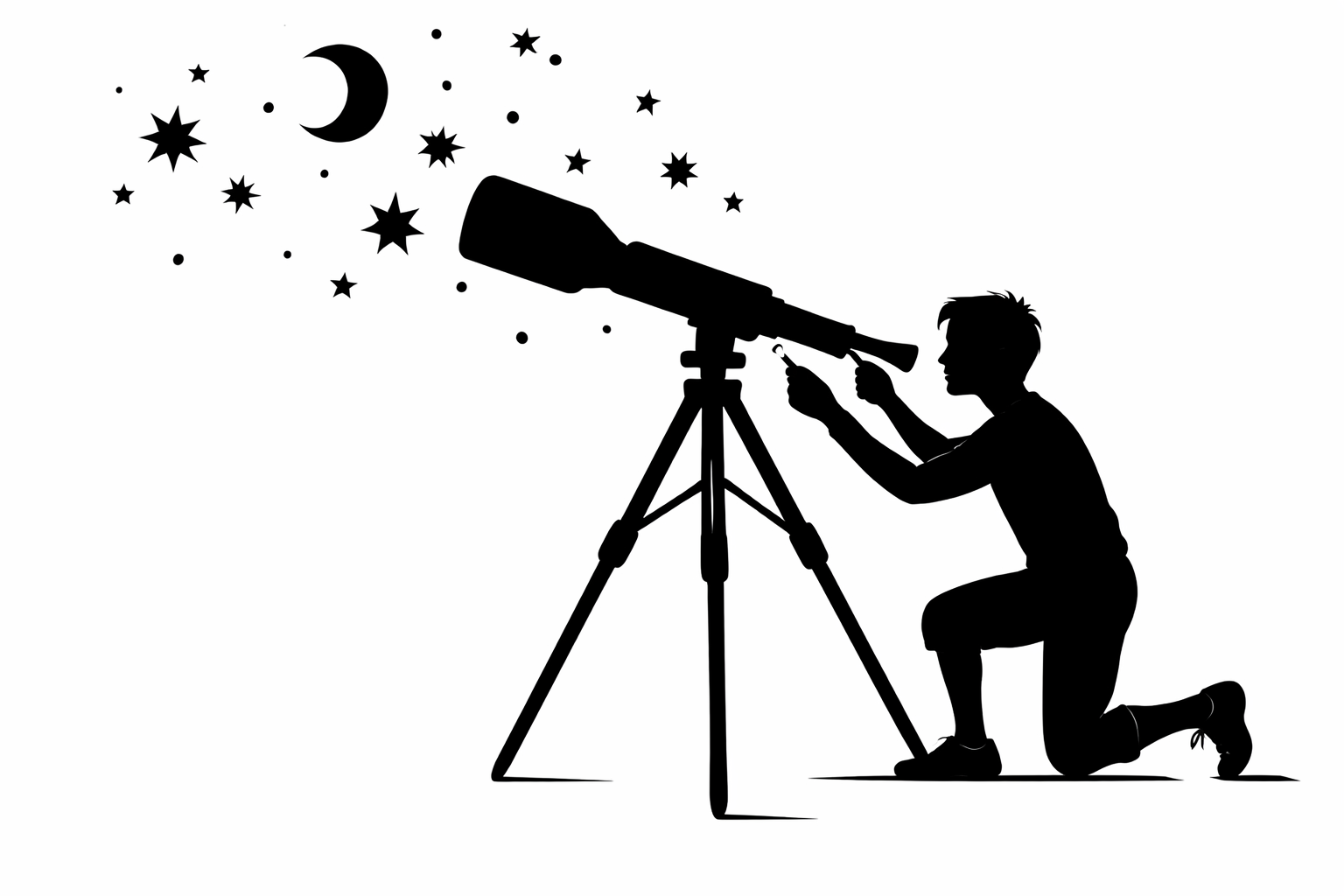 Silhouet Sterrenkijker