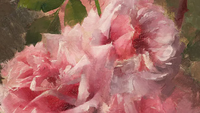Frans Mortelmans boeket rozen (fragment) - olieverf