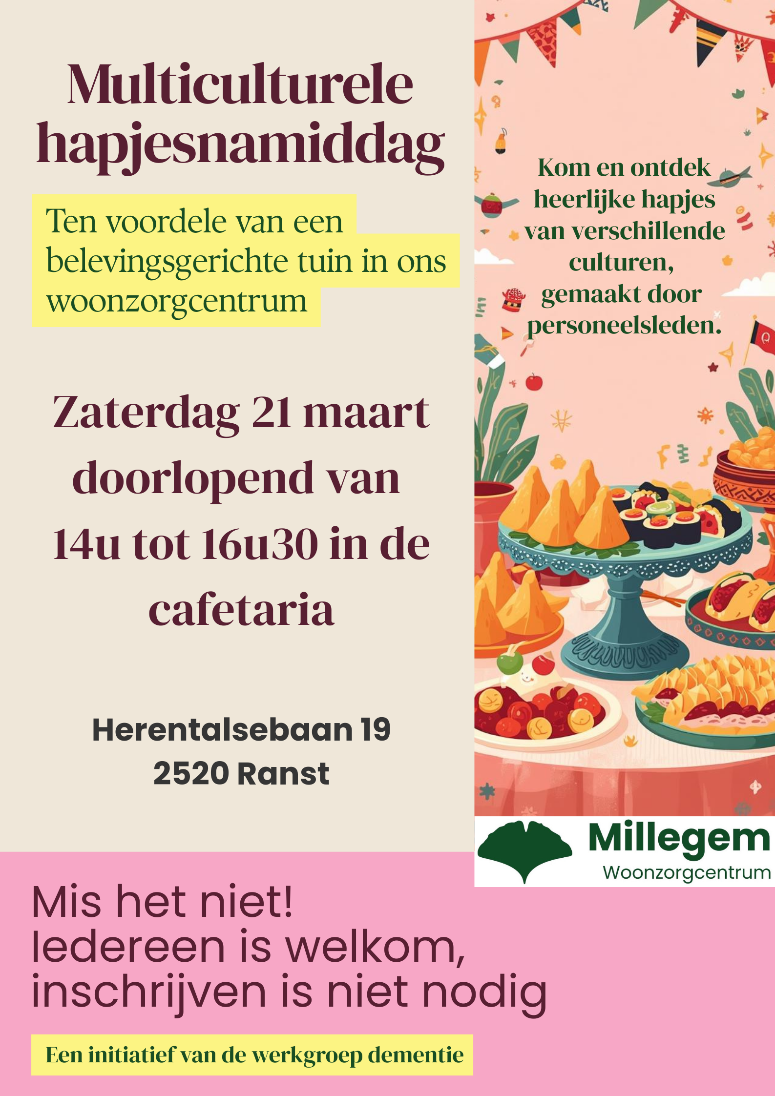 Poster Multiculturele hapjesnamiddag 